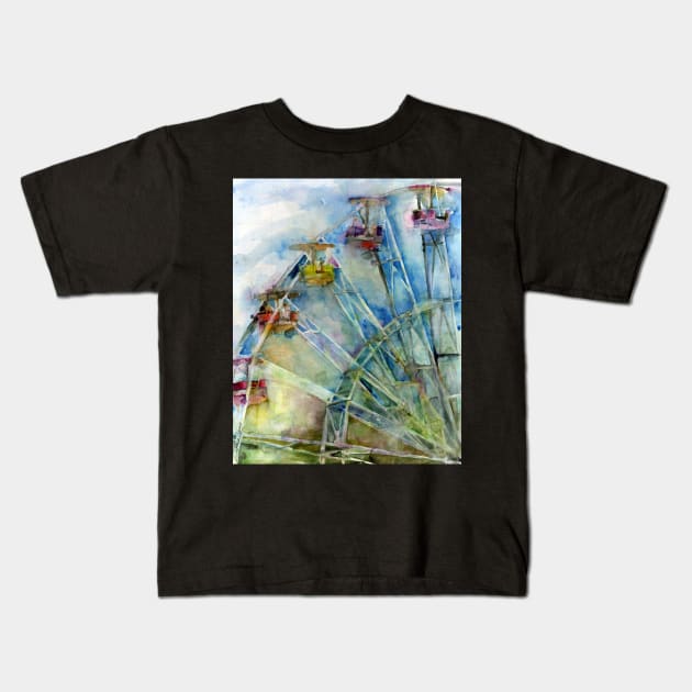 Ferris Wheel Kids T-Shirt by dfrdesign